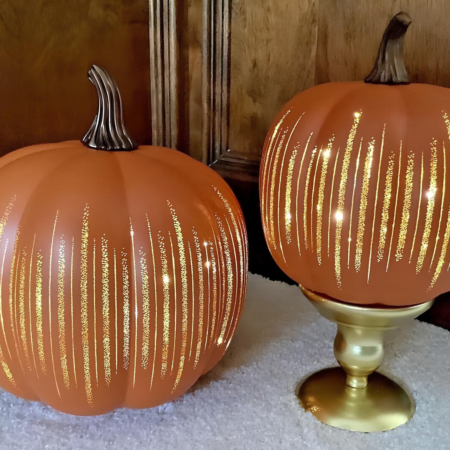 Starry Night Twinkling Glass Pumpkin Set