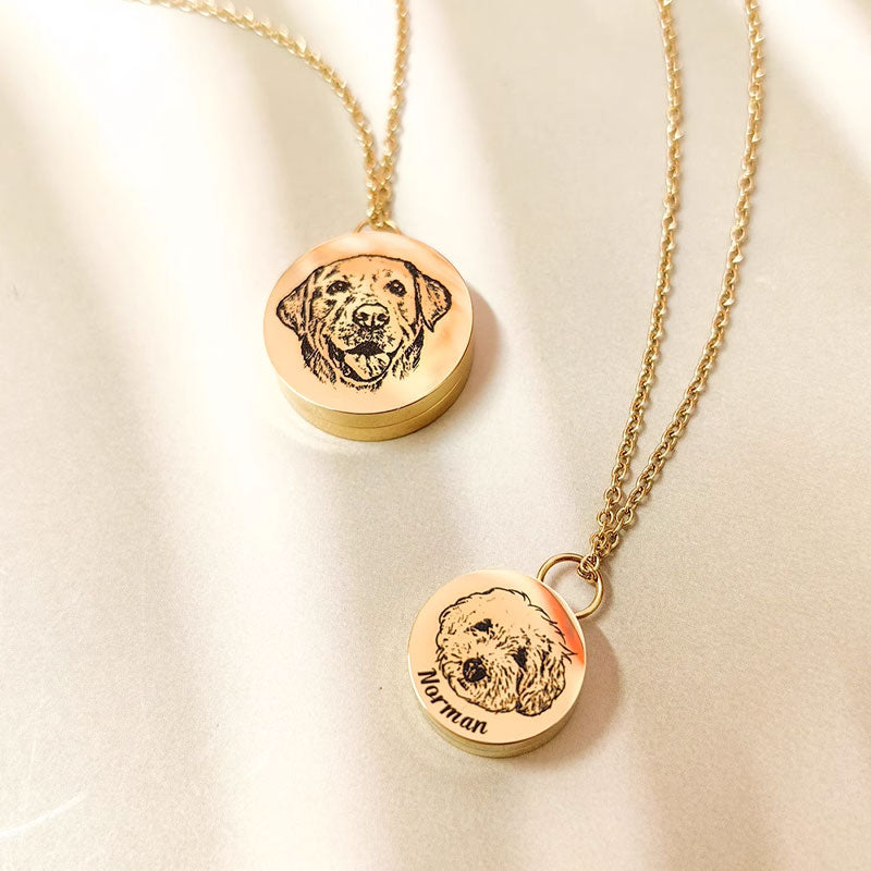 Personalized Engraved Necklace Urn for Pet Ashes