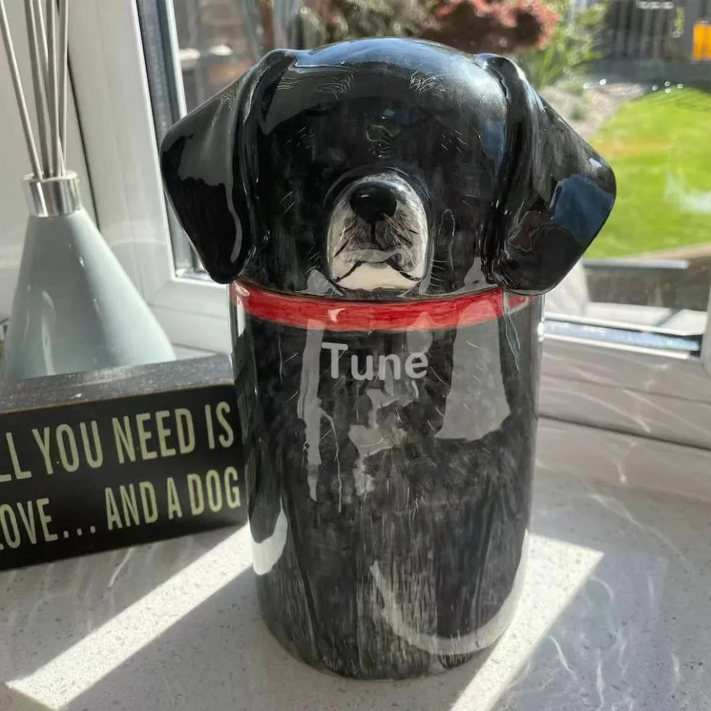 Canine memorial urn for dog ashes, honoring your best friend’s legacy.