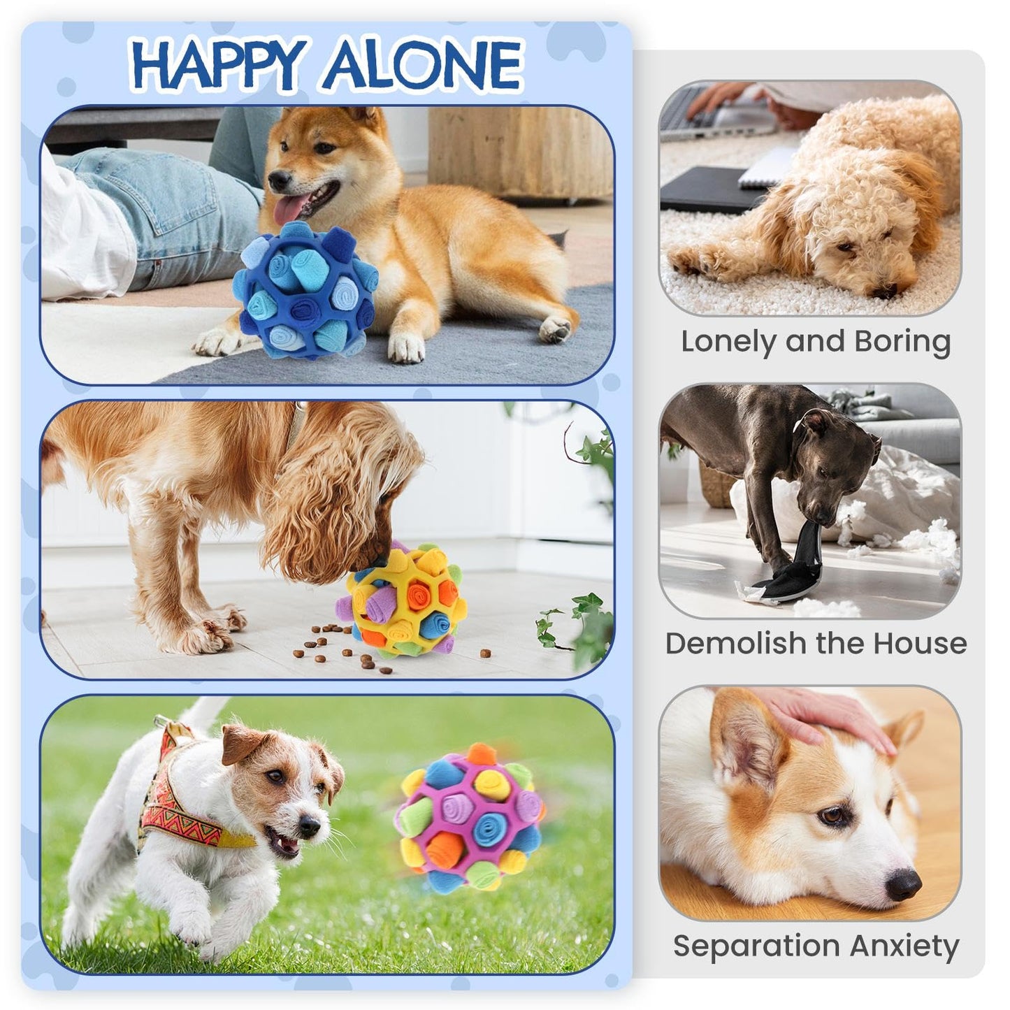 SniffiBall™ - 3-in-1 Smart Puzzle Feeder Toy for Dogs