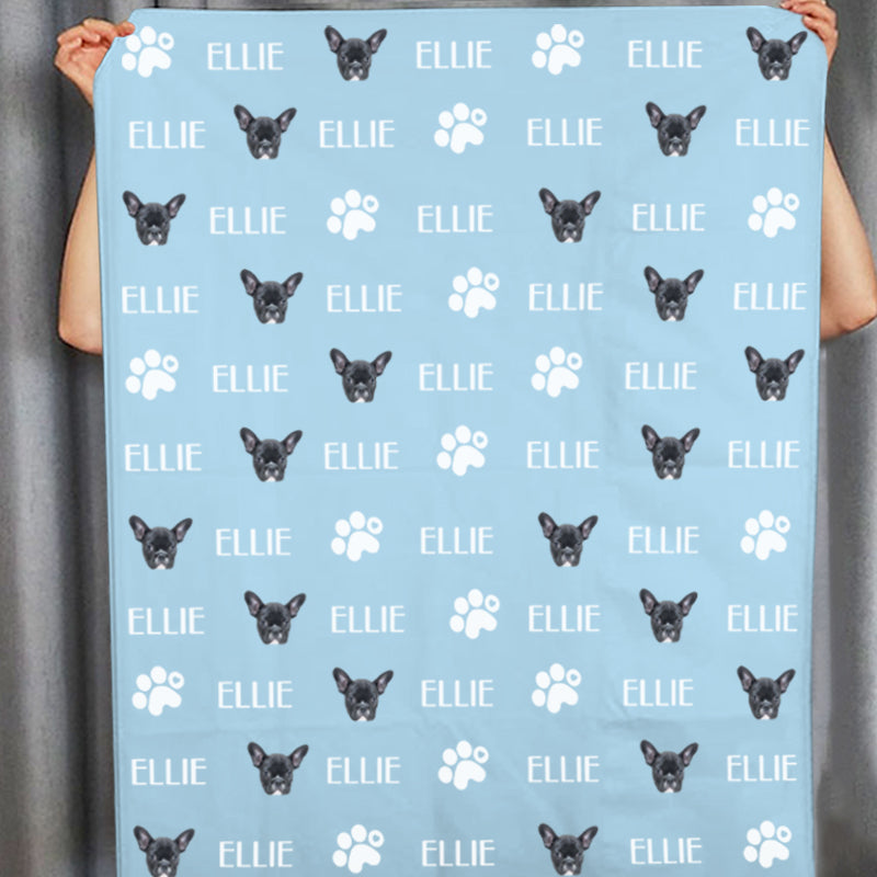 Paw Print Fleece Blanket Personalized Dog Blankets with Name