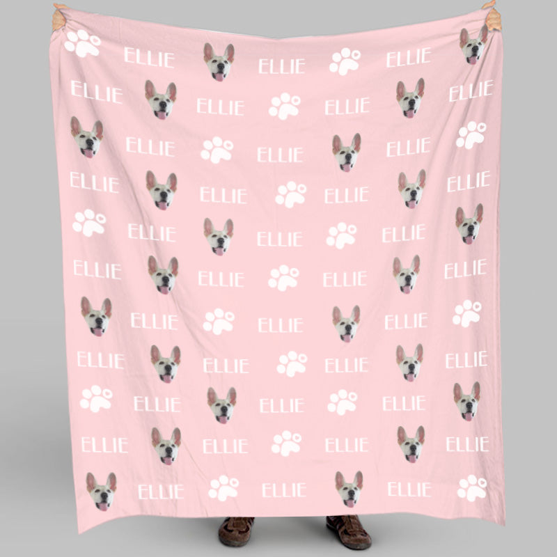 Paw Print Fleece Blanket Personalized Dog Blankets with Name