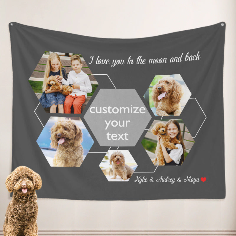 Personalized Dog Blankets with Name Customized Memorial Photo Gifts for Pet Lover
