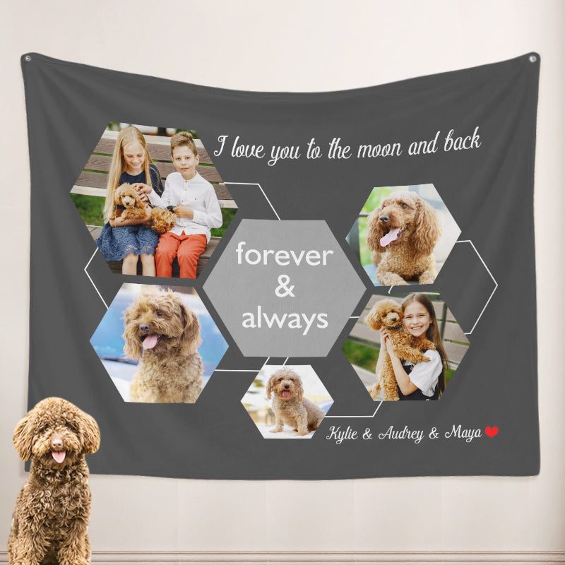 Personalized Dog Blankets with Name Customized Memorial Photo Gifts for Pet Lover