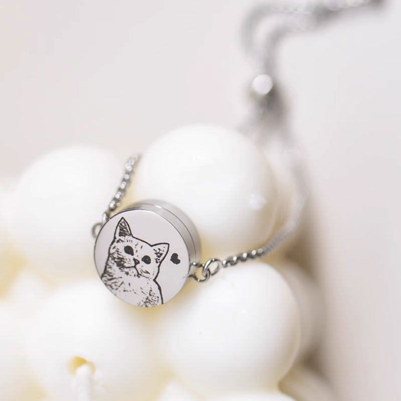 Personalized Engraved Urn Bracelet with Pet Face