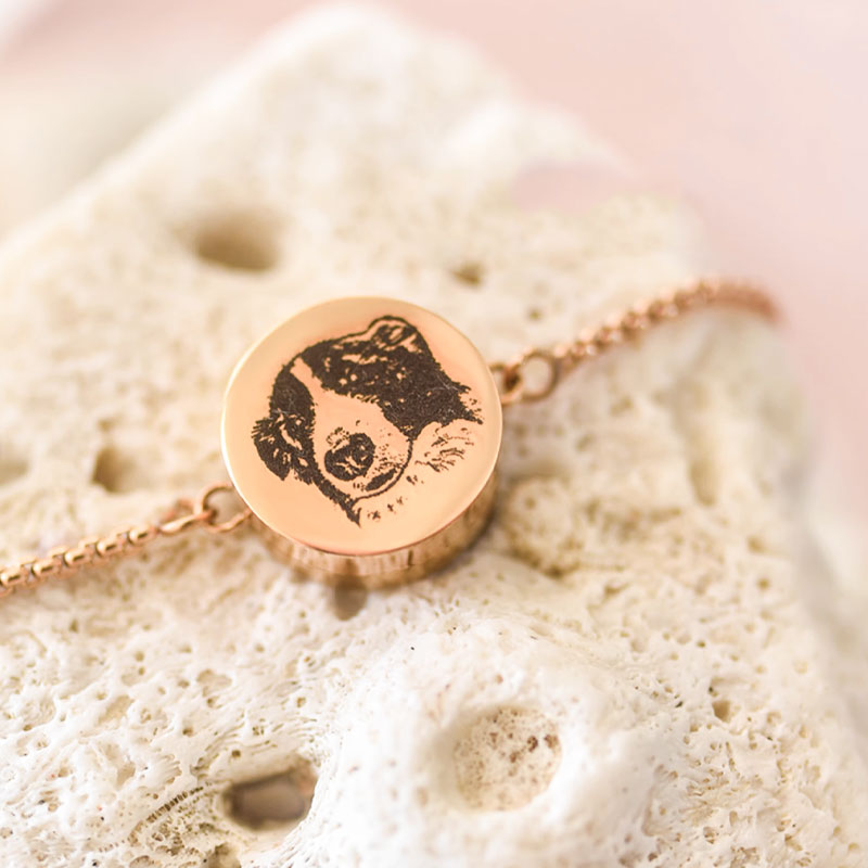 Personalized Engraved Urn Bracelet with Pet Face