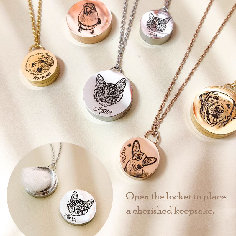 Personalized Engraved Necklace Urn for Pet Ashes