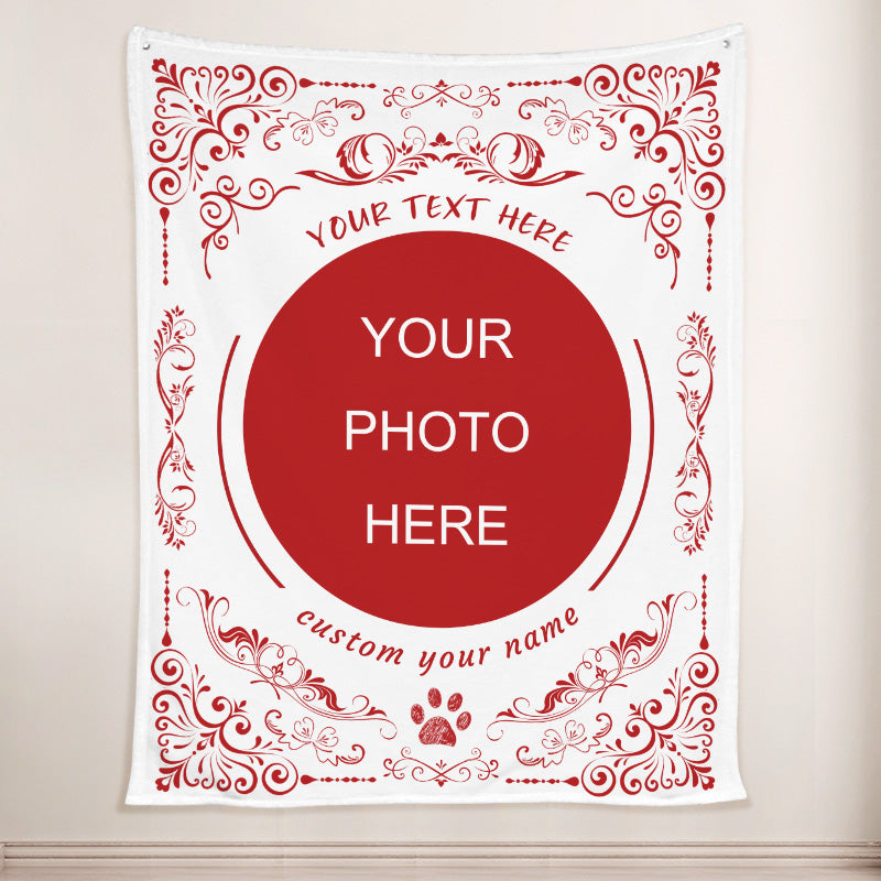 Custom Dog Blanket with Picture, Personalized Patterned Blanket with Name