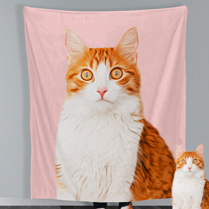 Custom Dog Portrait Blanket Personalized Pet Memorial Photo Blanket Gift for Pet Owner