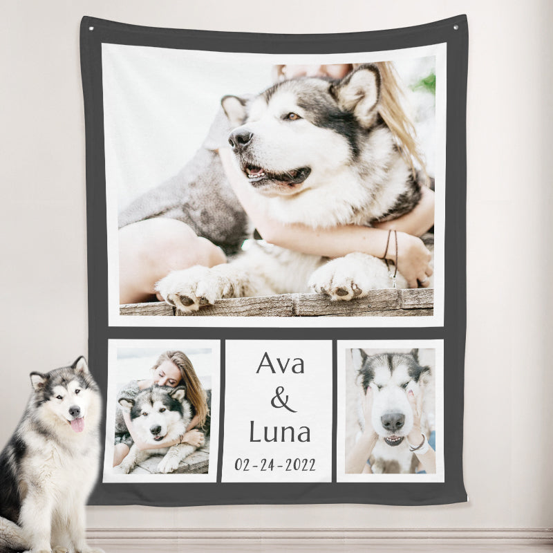 Pet Picture Blanket Personalized with the Name, Personalized Pet Gifts