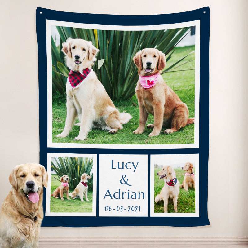 Pet Picture Blanket Personalized with the Name, Personalized Pet Gifts