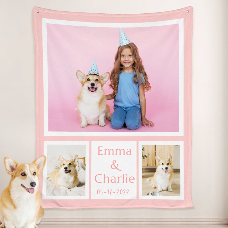 Pet Picture Blanket Personalized with the Name, Personalized Pet Gifts