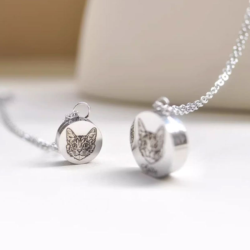 Personalized Engraved Necklace Urn for Pet Ashes