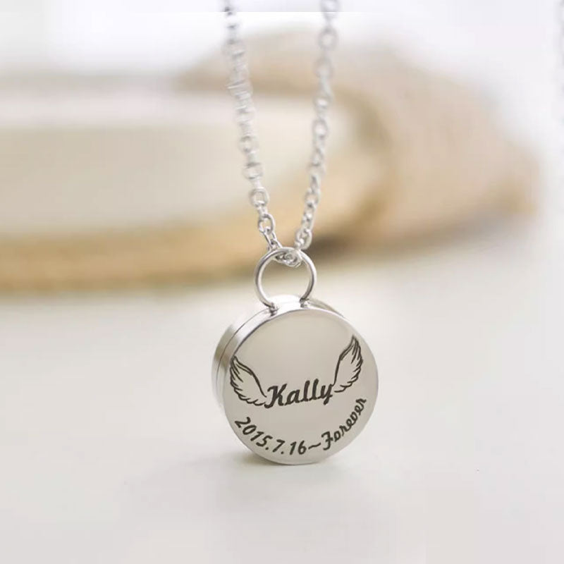 Personalized Engraved Necklace Urn for Pet Ashes