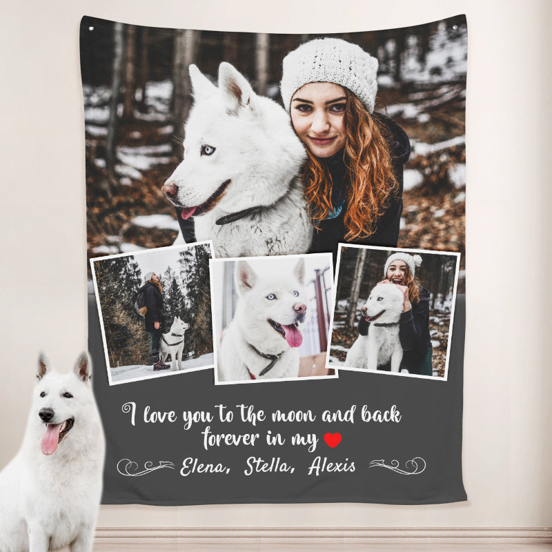 Photo Blanket Personalized with Pet Pictures, Custom Dog Blankets from Pet Photo