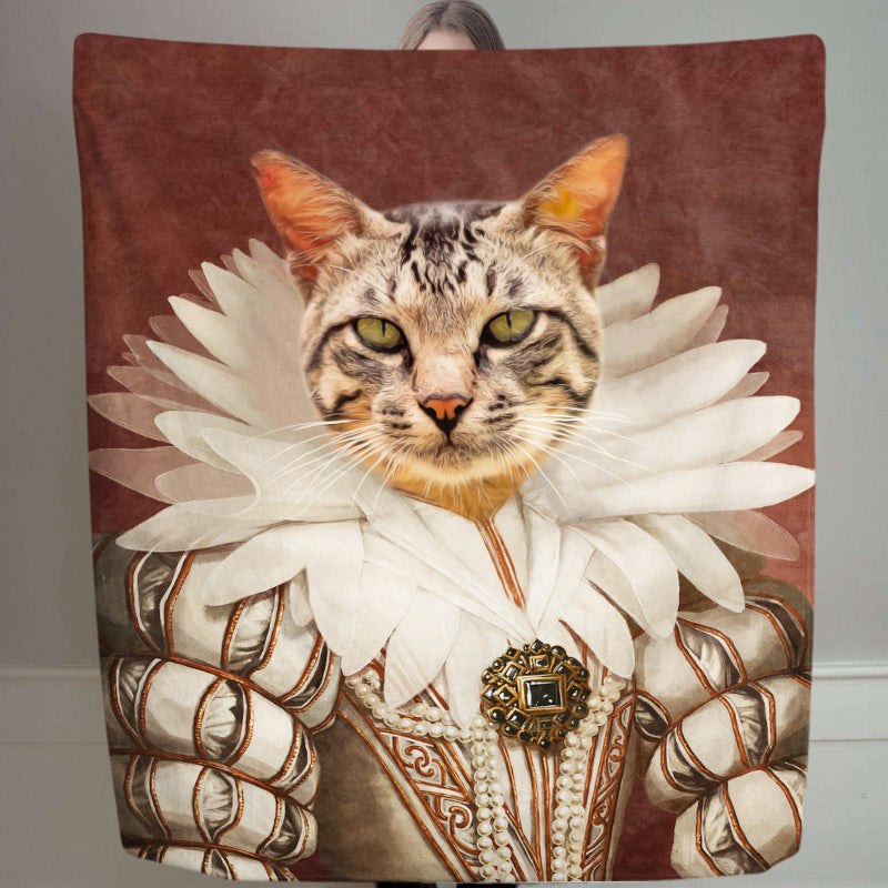 The Lady - Custom Renaissance Pet Portraits Blanket with Pets Face