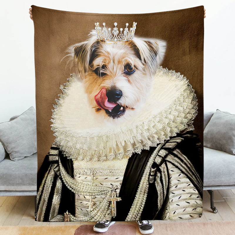 The Princess - Custom Pet Renaissance Dog Blanket Personalized With Photo