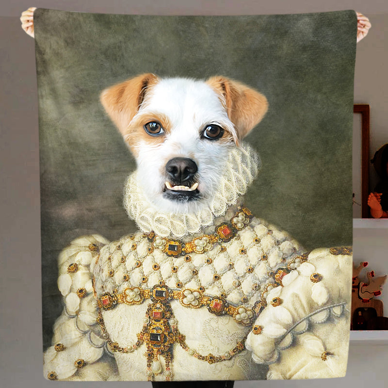 The Princess - Custom Pet Renaissance Dog Blanket Personalized With Photo