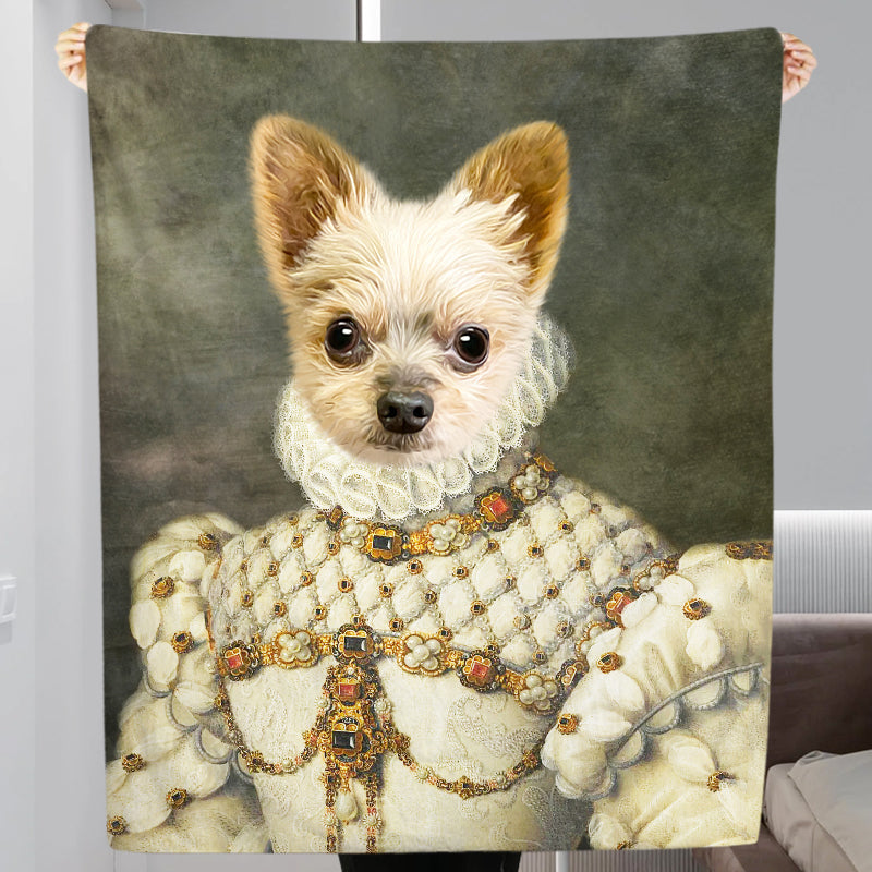 The Princess - Custom Pet Renaissance Dog Blanket Personalized With Photo