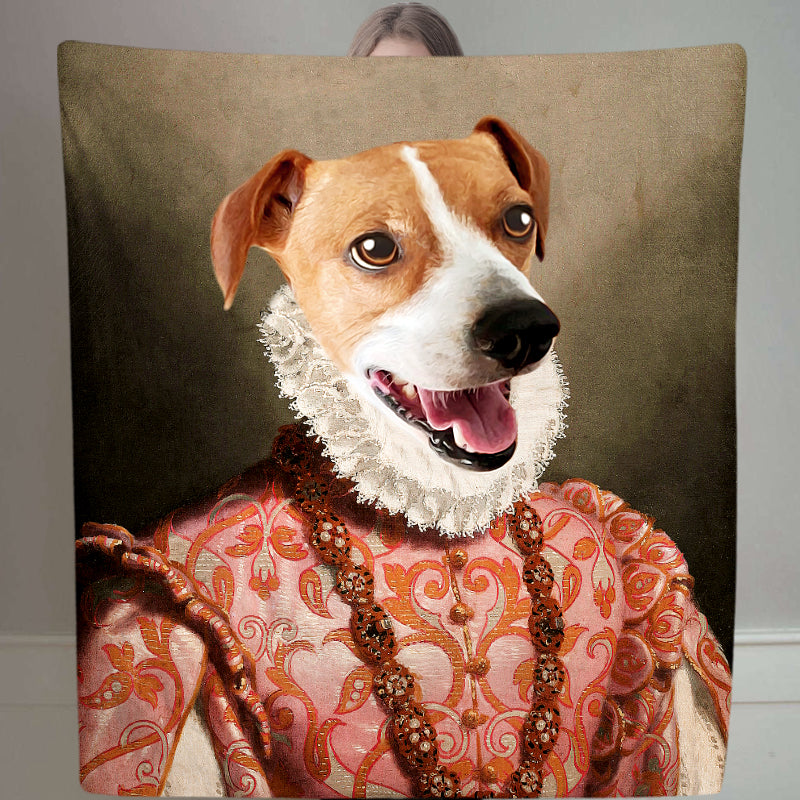 The Red Rose - Personalized Pet Renaissance Dog Blanket with Picture