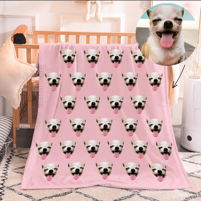 Custom Multi Pet Head Blanket from Original Pet Photo