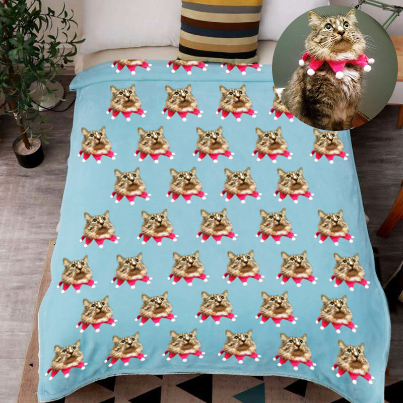 Custom Multi Pet Head Blanket from Original Pet Photo