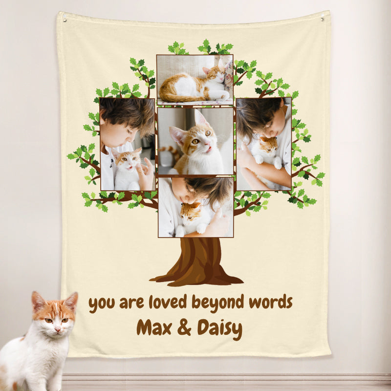 Custom Pet Photo Blanket with Picture Family Tree of Life Blanket Personalized