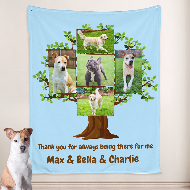Custom Pet Photo Blanket with Picture Family Tree of Life Blanket Personalized