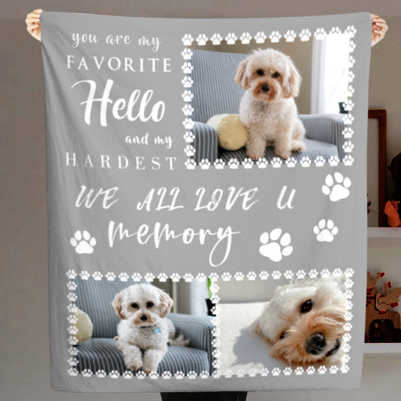 We All Love U Custom Pet Family Memory Collage Blanket