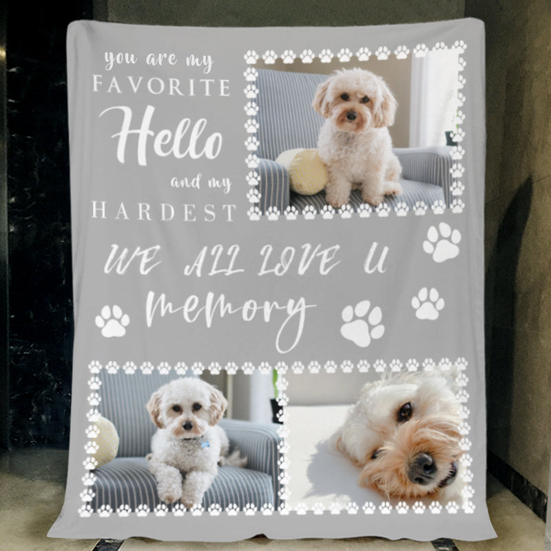 We All Love U Custom Pet Family Memory Collage Blanket