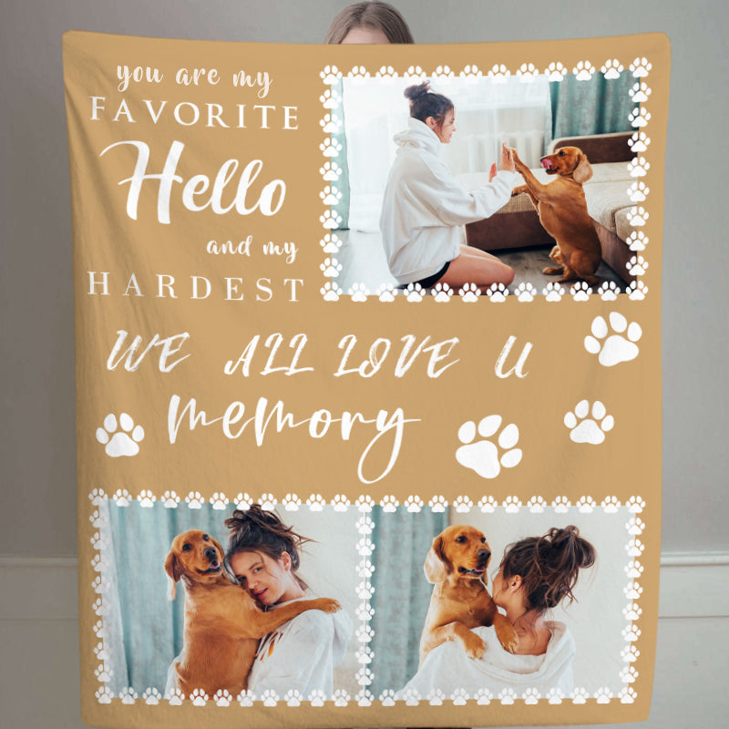 We All Love U Custom Pet Family Memory Collage Blanket