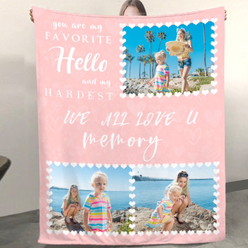 We All Love U Custom Pet Family Memory Collage Blanket