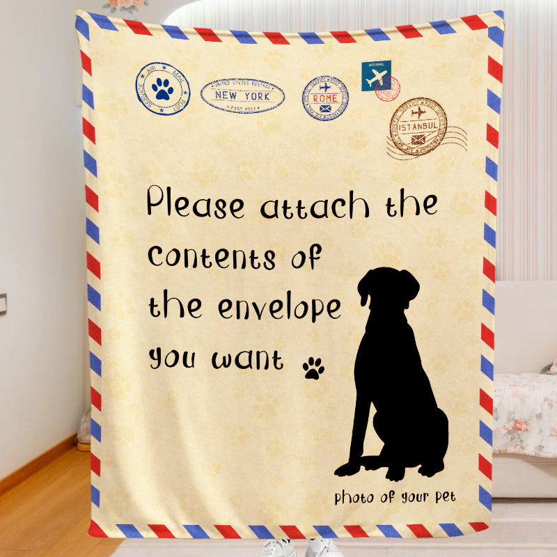 Personalized Handwritten Letter Blanket With Pet Photo for Pet Lovers