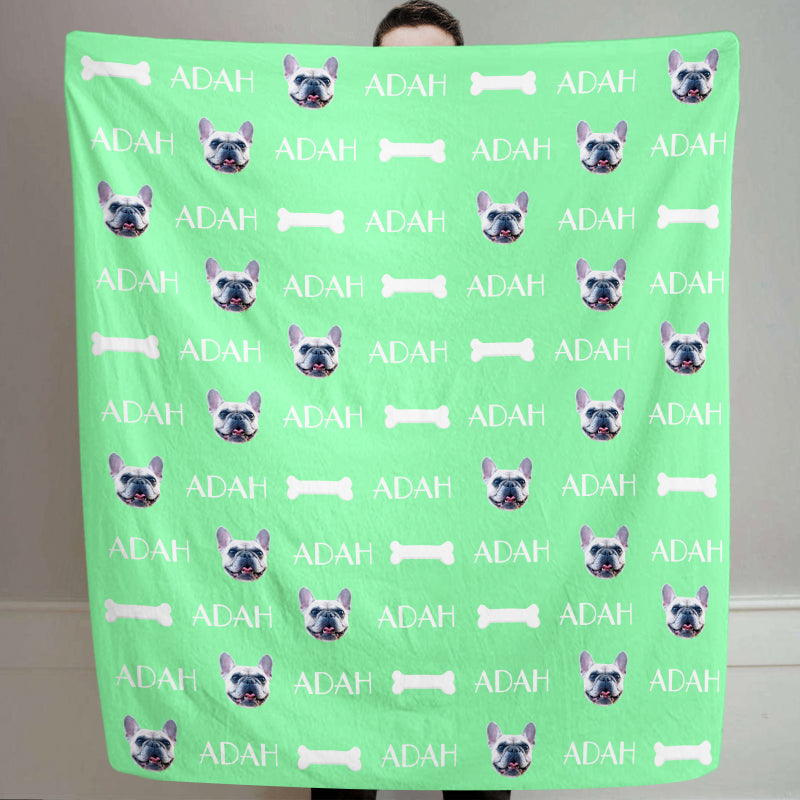 Paw Print Fleece Blanket Personalized Dog Blankets with Name