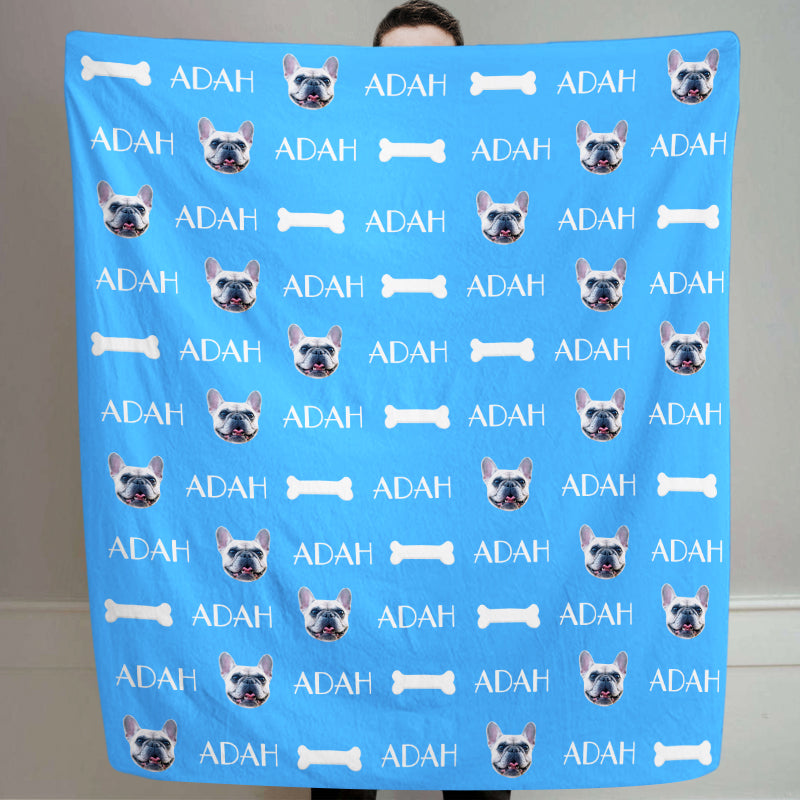 Paw Print Fleece Blanket Personalized Dog Blankets with Name