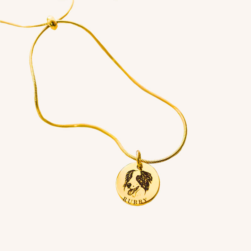 Personalized Engraved Bracelet with Pet Face & Name
