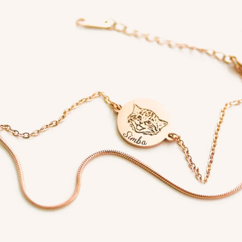 Personalized Engraved Layered-Chain Pet Bracelet