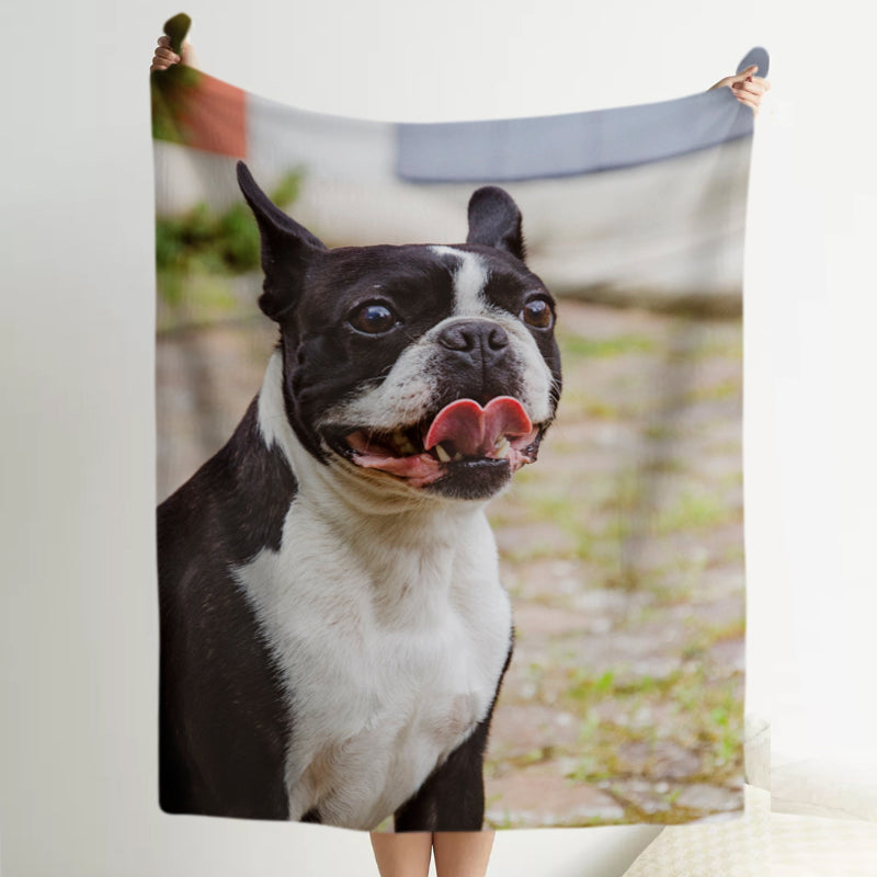 Custom Pet Print Fleece Blanket from Your Pet Photo