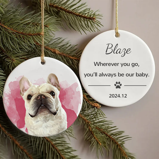 FurryDise-Personalized Watercolor Photo Pet Ornament