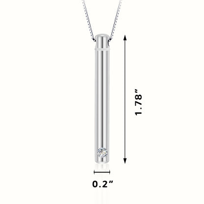 FurryDise-Sterling Silver Cylinder Urn Necklace
