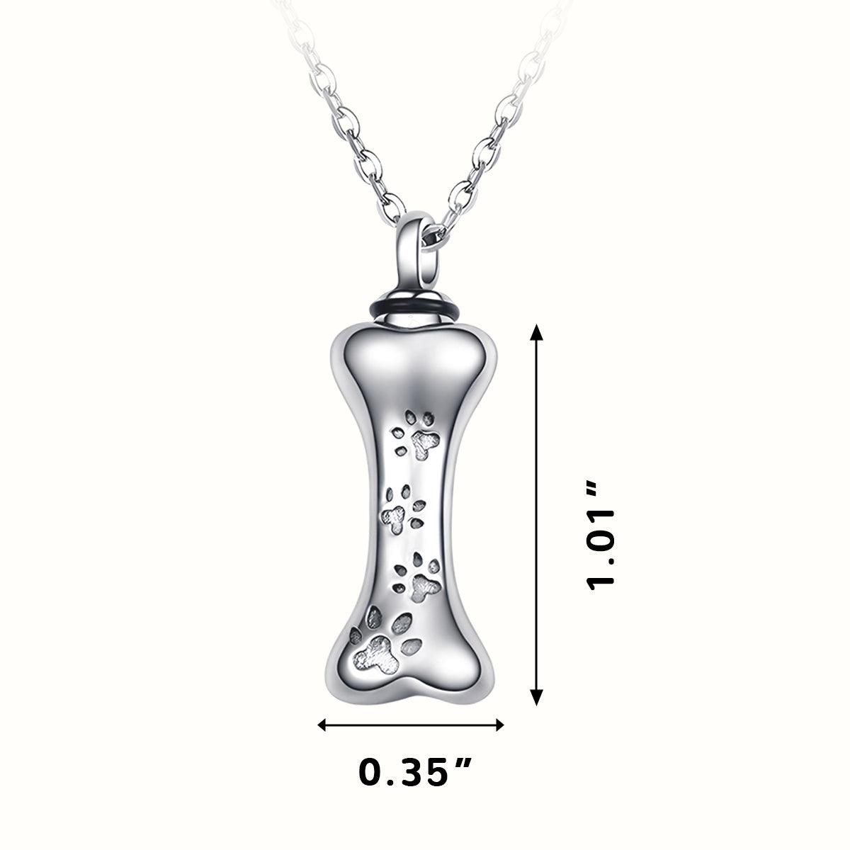 Sterling Silver Bone Urn Necklace - Furrydise