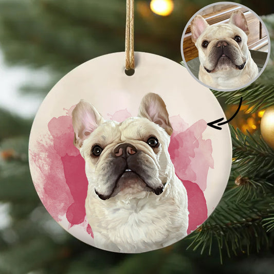 FurryDise-Personalized Watercolor Photo Pet Ornament