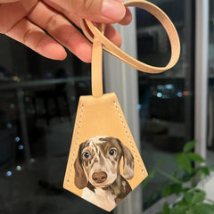 Hand-Painted Pet Leather Bag Tag