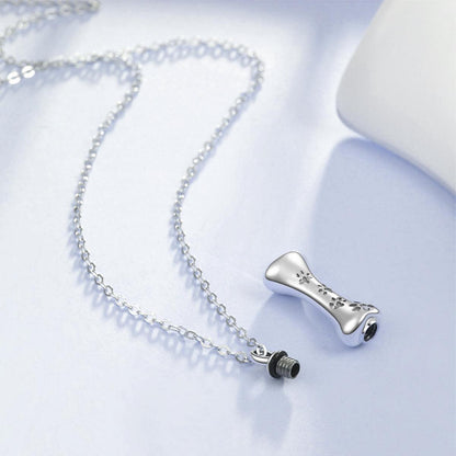 Sterling Silver Bone Urn Necklace - Furrydise