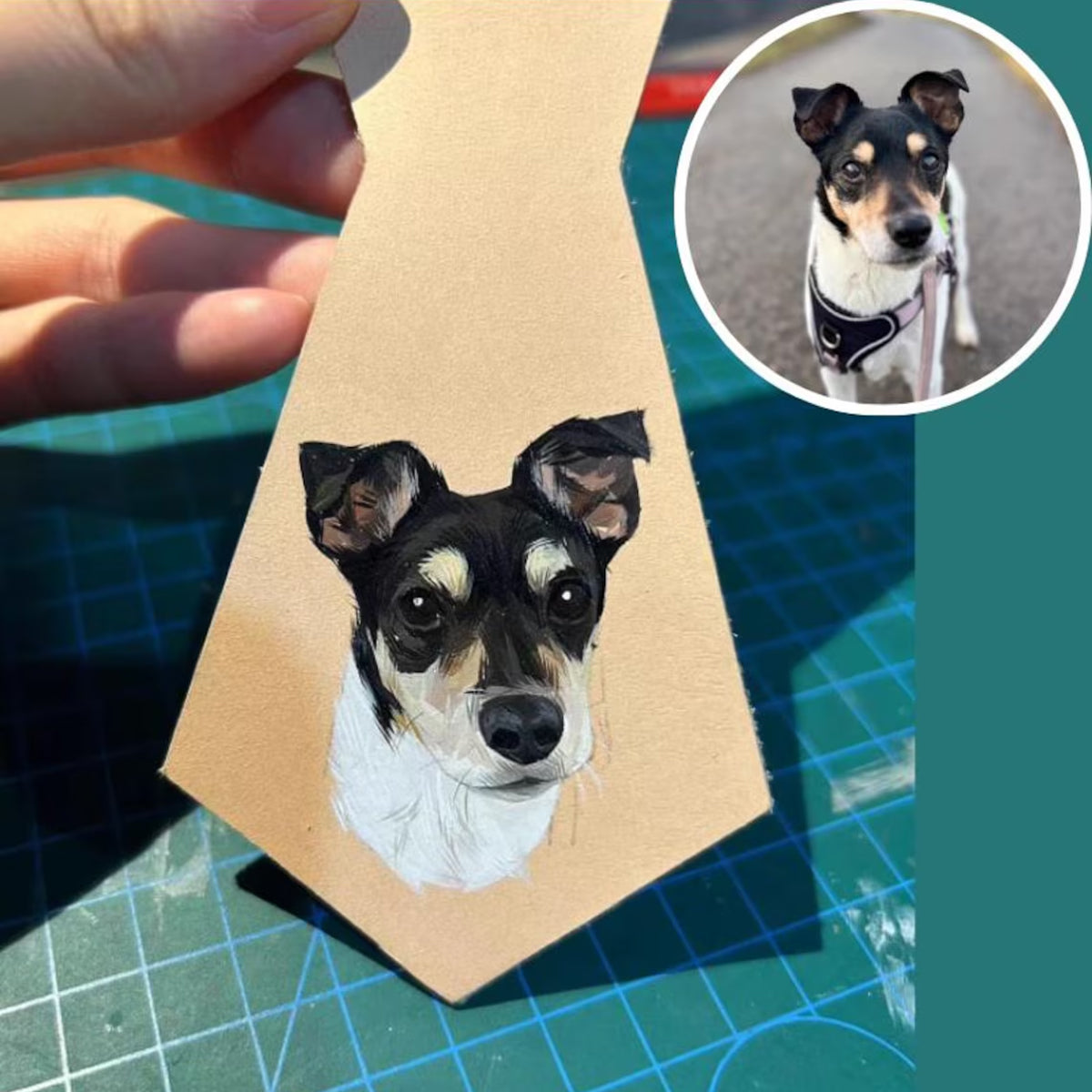 Hand-Painted Pet Leather Bag Tag