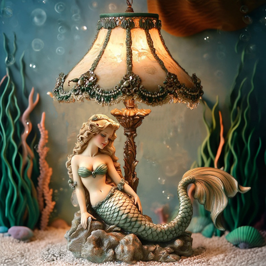 Mermaid Resin Art Lamp