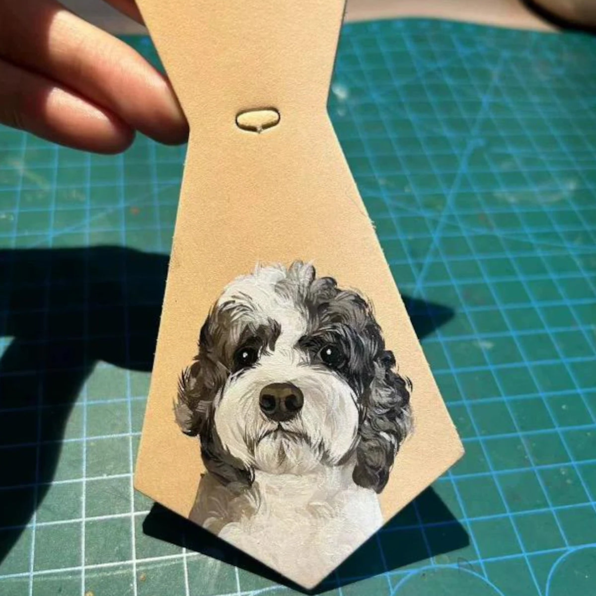 Hand-Painted Pet Leather Bag Tag