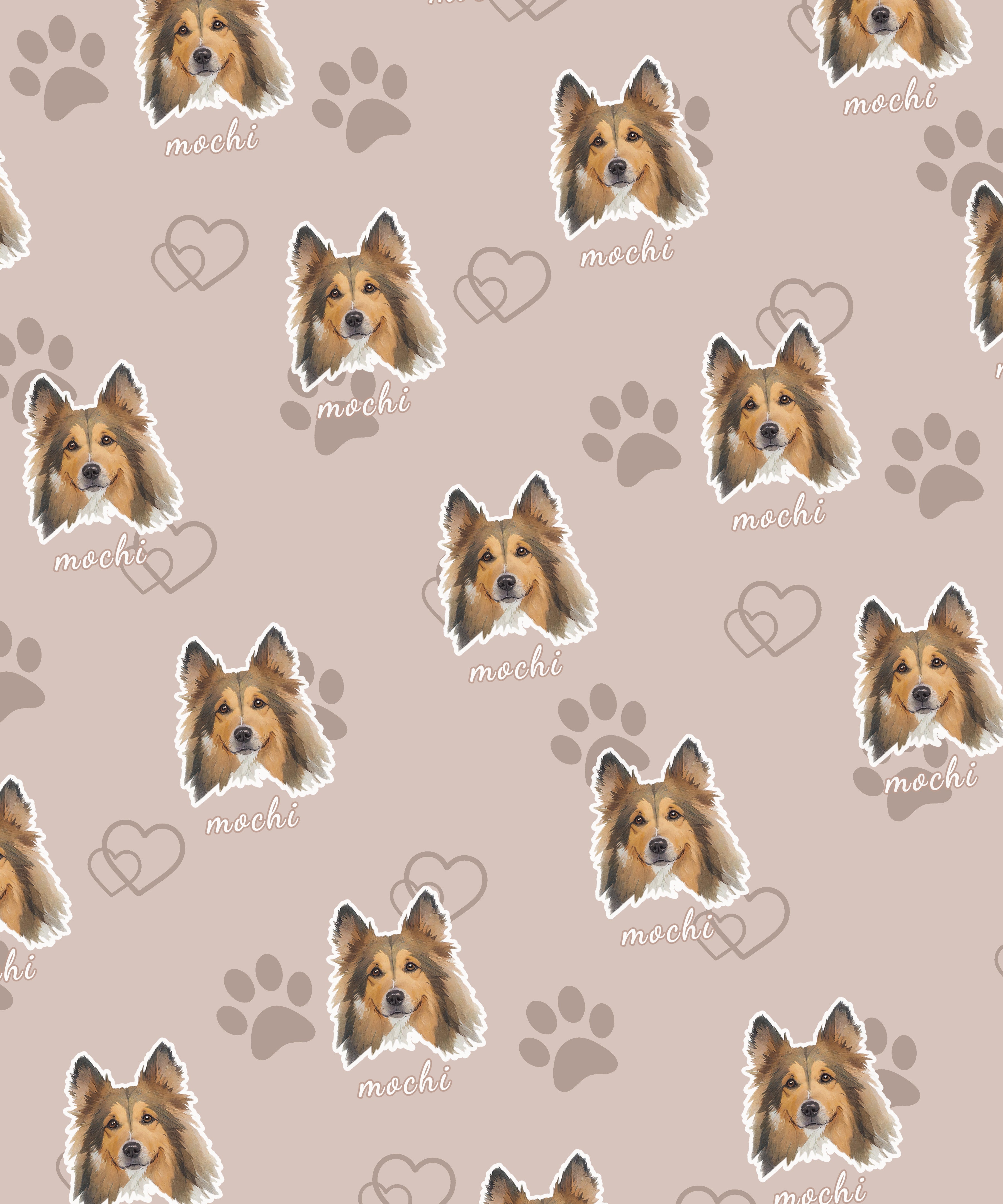 Custom Pet Portrait Blanket-Paw Print