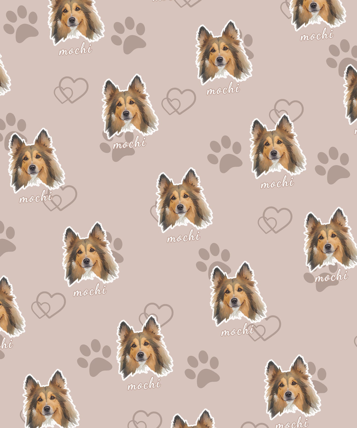 FurryDise-Custom Pet Portrait Blanket-Paw Print