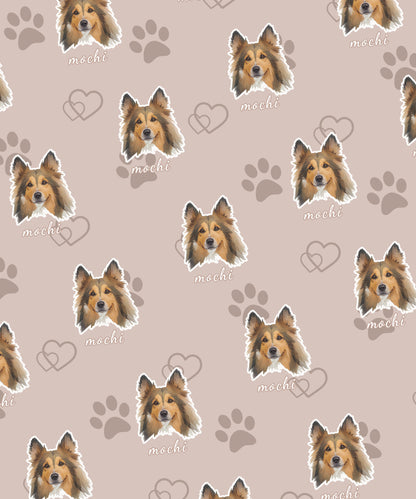 FurryDise-Custom Pet Portrait Blanket-Paw Print